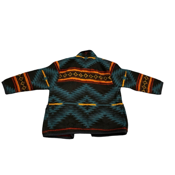 Vintage 80s Yumaland Women’s Aztec Fleece with Shoulder Pads Belt Sz L​​​​ - Picture 2 of 7